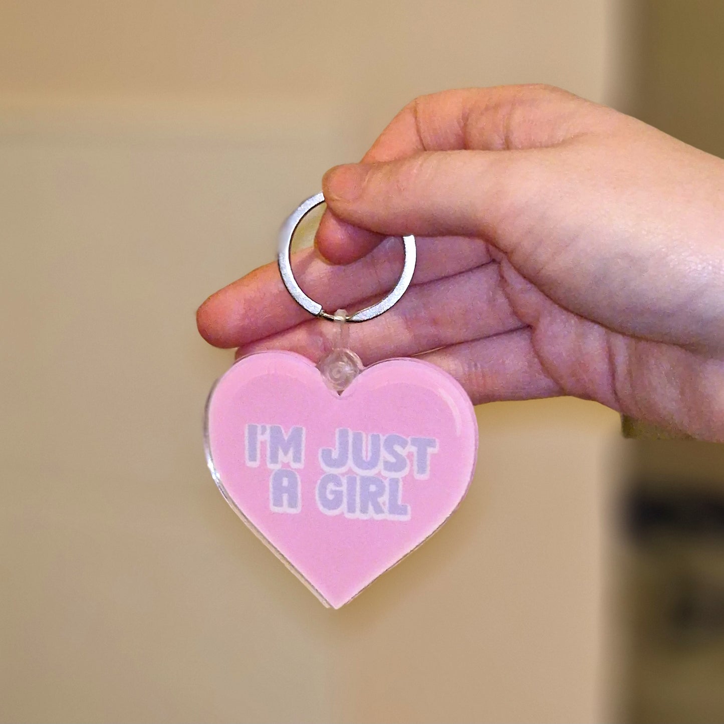 I'm Just A Girl Keyring