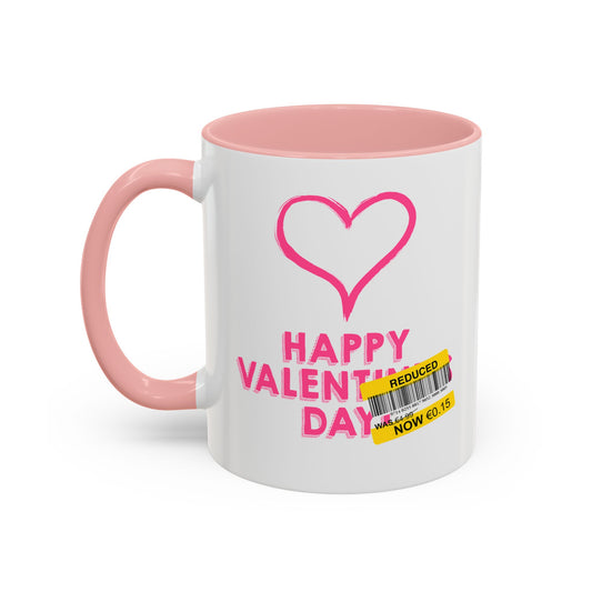 Happy Valentines Day Yellow Label Mug